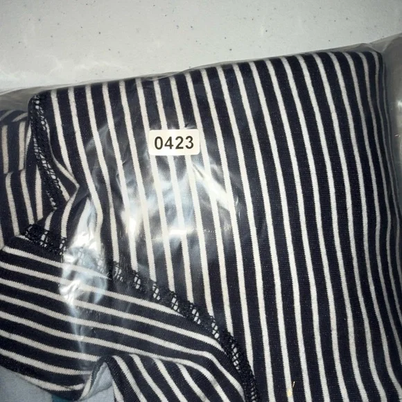 Sz L J Crew Performance Pullover Mens Blue White Striped 1/4 Zip Active Golf - Picture 10 of 11